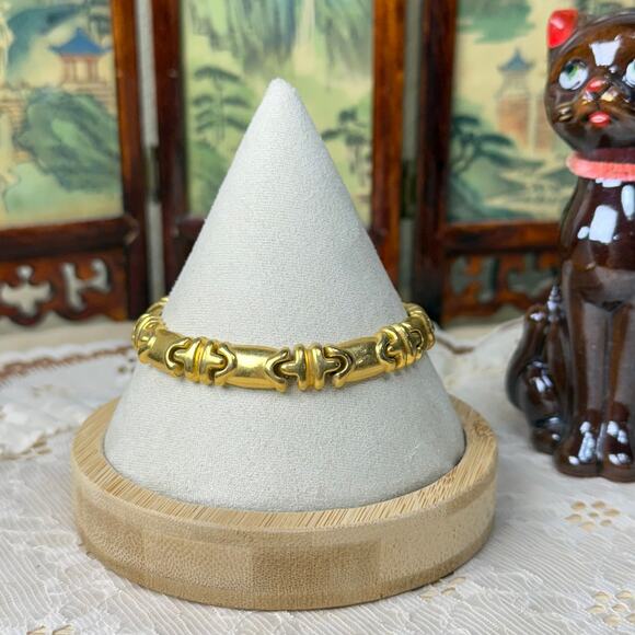 Vintage 80s 90s Signed Joan Rivers Gold Tone Link Bracelet Classic - Picture 1 of 7